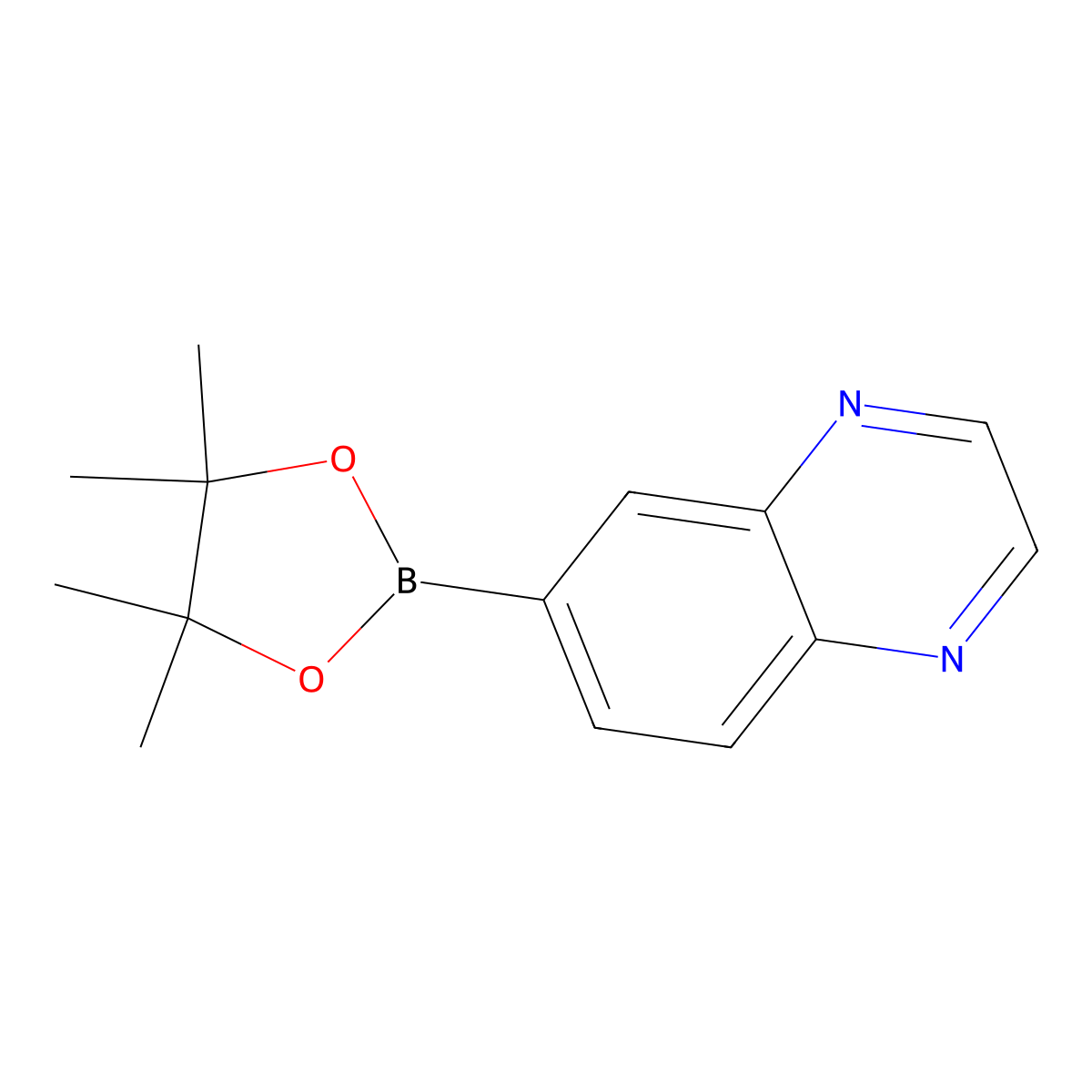 6-(4,4,5,5-Tetramethyl-1,3,2-dioxaborolan-2-yl)quinoxaline molecular structure, CAS 1167418-13-4
