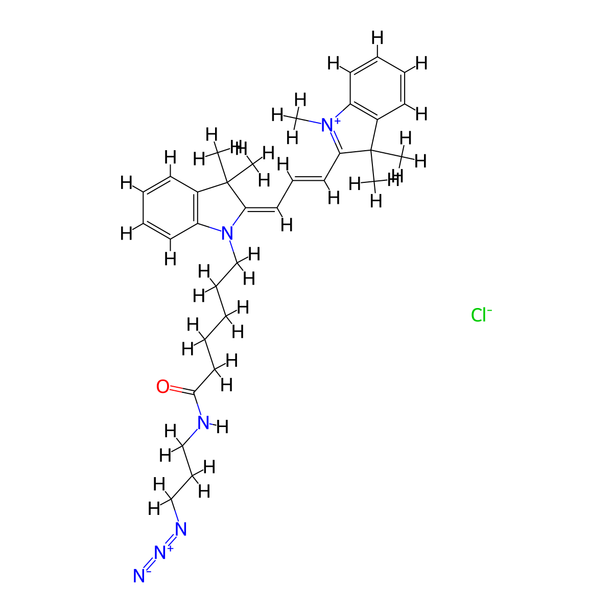 Cy3 azide molecular structure, CAS 1167421-28-4