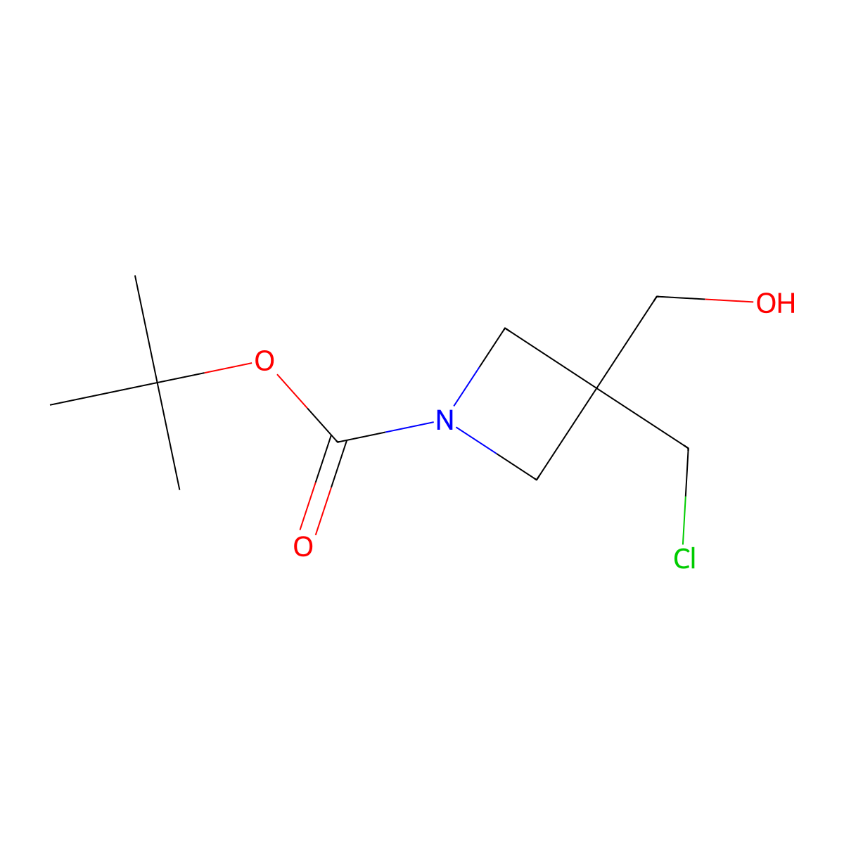 tert-Butyl 3-(chloromethyl)-3-(hydroxymethyl)azetidine-1-carboxylate molecular structure, CAS 1167424-91-0