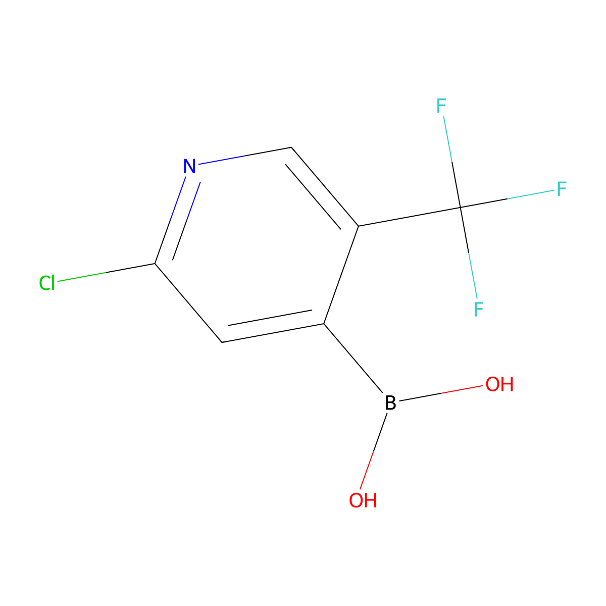 (2-Chloro-5-(trifluoromethyl)pyridin-4-yl)boronic acid molecular structure, CAS 1167437-28-6