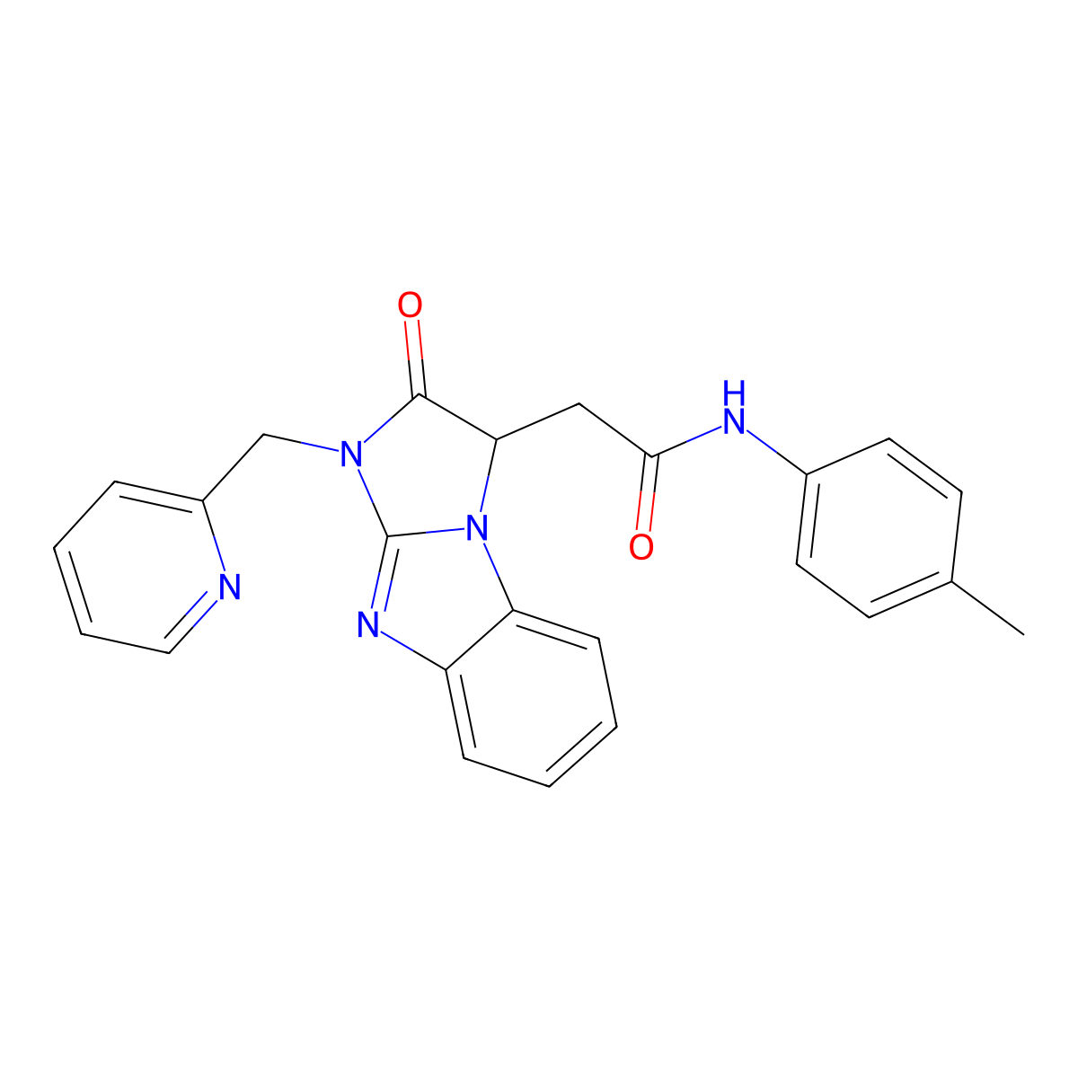 N-(4-methylphenyl)-2-[2-oxo-1-(pyridin-2-ylmethyl)-2,3-dihydro-1H-imidazo[1,2-a]benzimidazol-3-yl]acetamide molecular structure, CAS 1167437-30-0