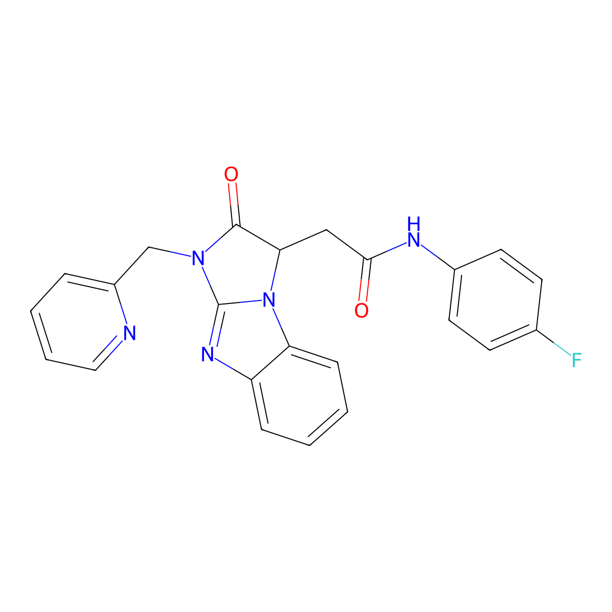 N-(4-fluorophenyl)-2-[2-oxo-1-(pyridin-2-ylmethyl)-2,3-dihydro-1H-imidazo[1,2-a]benzimidazol-3-yl]acetamide molecular structure, CAS 1167437-37-7