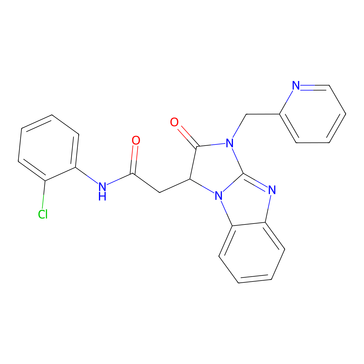 N-(2-chlorophenyl)-2-[2-oxo-1-(pyridin-2-ylmethyl)-2,3-dihydro-1H-imidazo[1,2-a]benzimidazol-3-yl]acetamide molecular structure, CAS 1167437-42-4