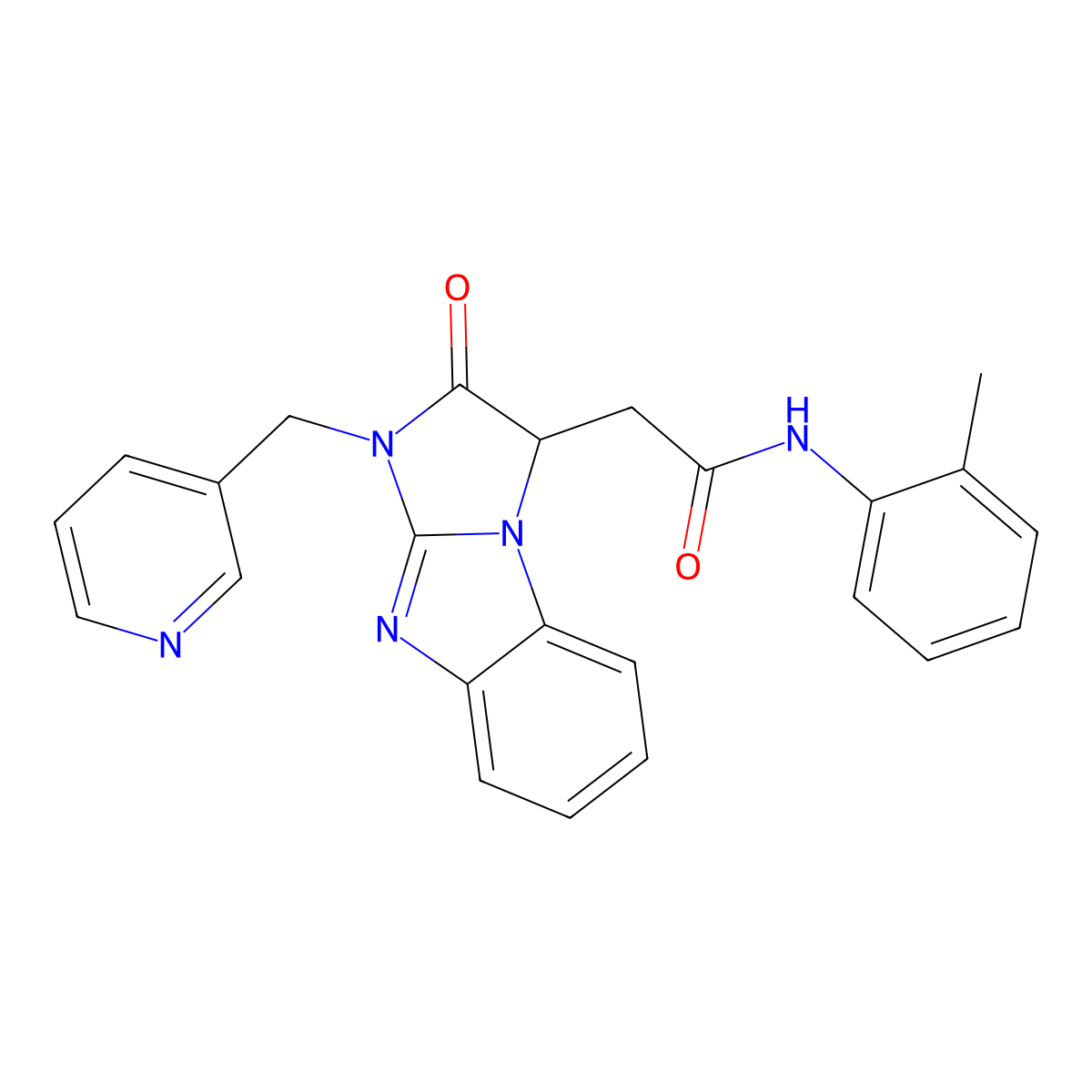 N-(2-methylphenyl)-2-[2-oxo-1-(pyridin-3-ylmethyl)-2,3-dihydro-1H-imidazo[1,2-a]benzimidazol-3-yl]acetamide molecular structure, CAS 1167437-61-7