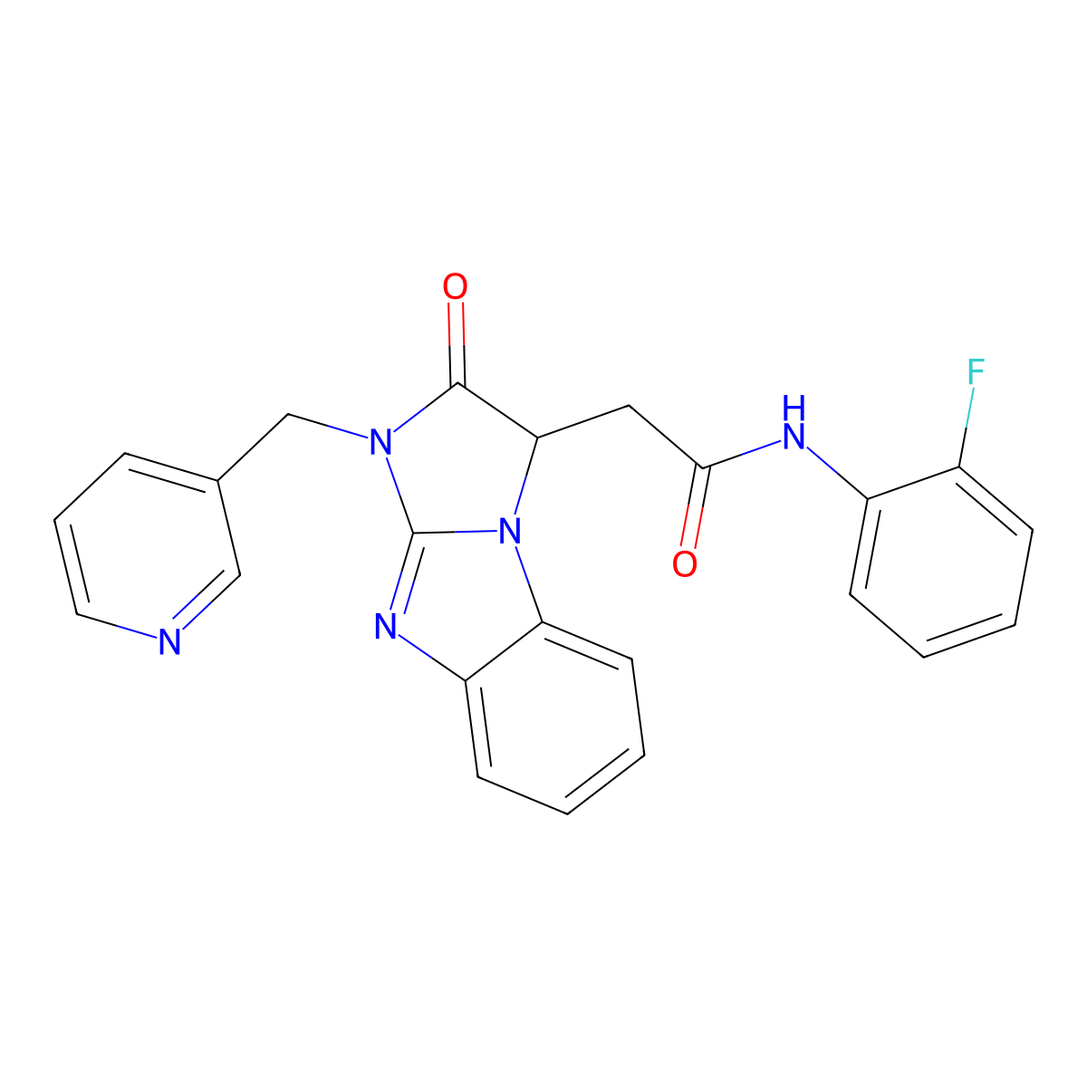 N-(2-fluorophenyl)-2-[2-oxo-1-(pyridin-3-ylmethyl)-2,3-dihydro-1H-imidazo[1,2-a]benzimidazol-3-yl]acetamide molecular structure, CAS 1167437-62-8