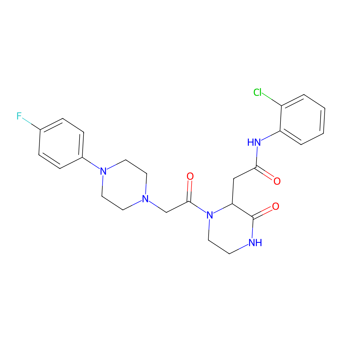N-(2-chlorophenyl)-2-(1-{2-[4-(4-fluorophenyl)piperazino]acetyl}-3-oxo-2-piperazinyl)acetamide molecular structure, CAS 1167437-99-1
