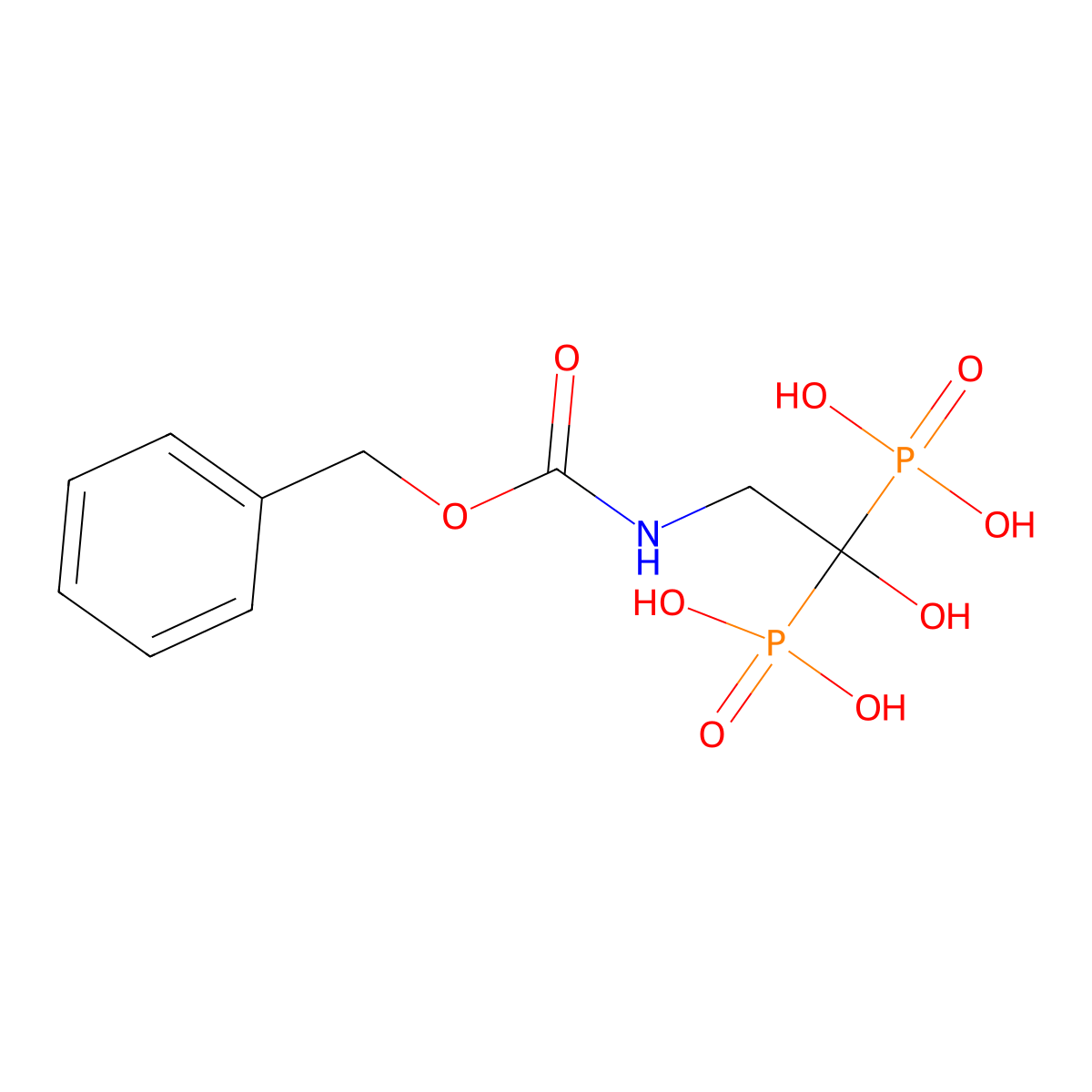 (2-{[(Benzyloxy)carbonyl]amino}-1-hydroxy-1-phosphonoethyl)phosphonic acid molecular structure, CAS 1167441-74-8