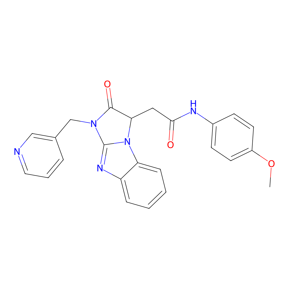 N-(4-methoxyphenyl)-2-[2-oxo-1-(pyridin-3-ylmethyl)-2,3-dihydro-1H-imidazo[1,2-a]benzimidazol-3-yl]acetamide molecular structure, CAS 1167465-50-0
