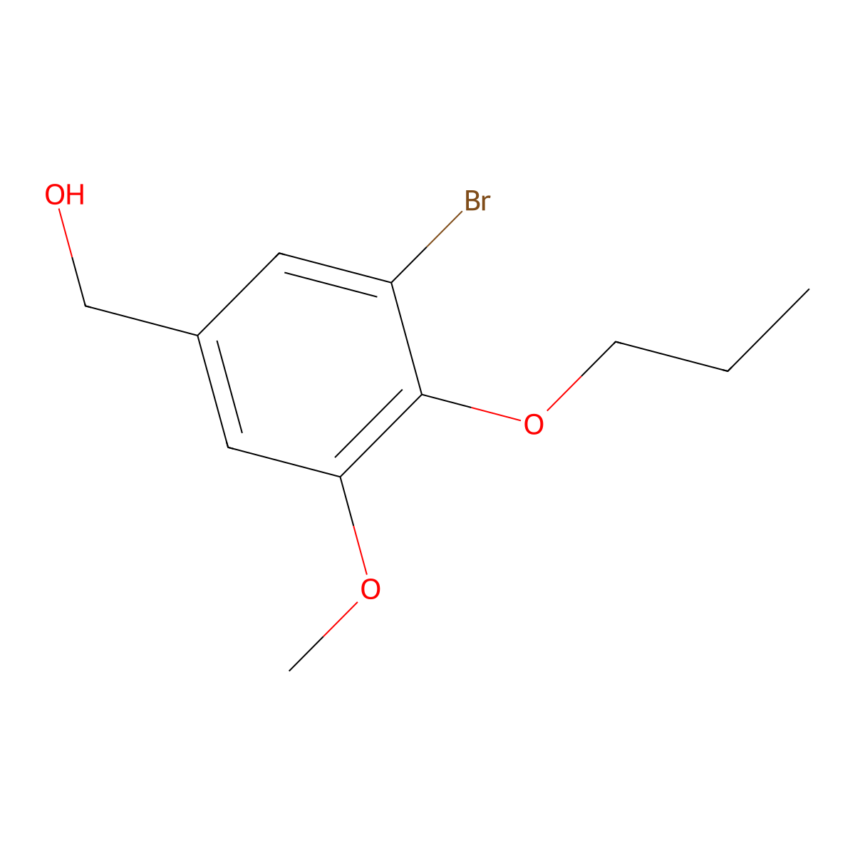(3-Bromo-5-methoxy-4-propoxyphenyl)methanol molecular structure, CAS 116754-27-9