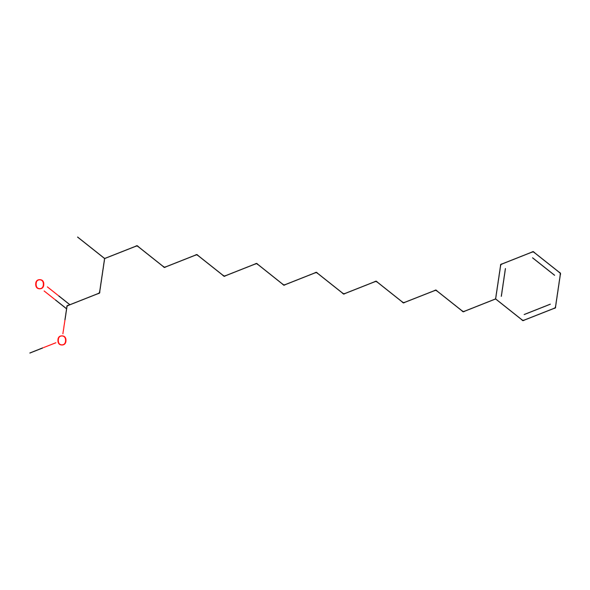 Methyl 3-Methyl-15-phenylpentadecanoate molecular structure, CAS 116754-85-9