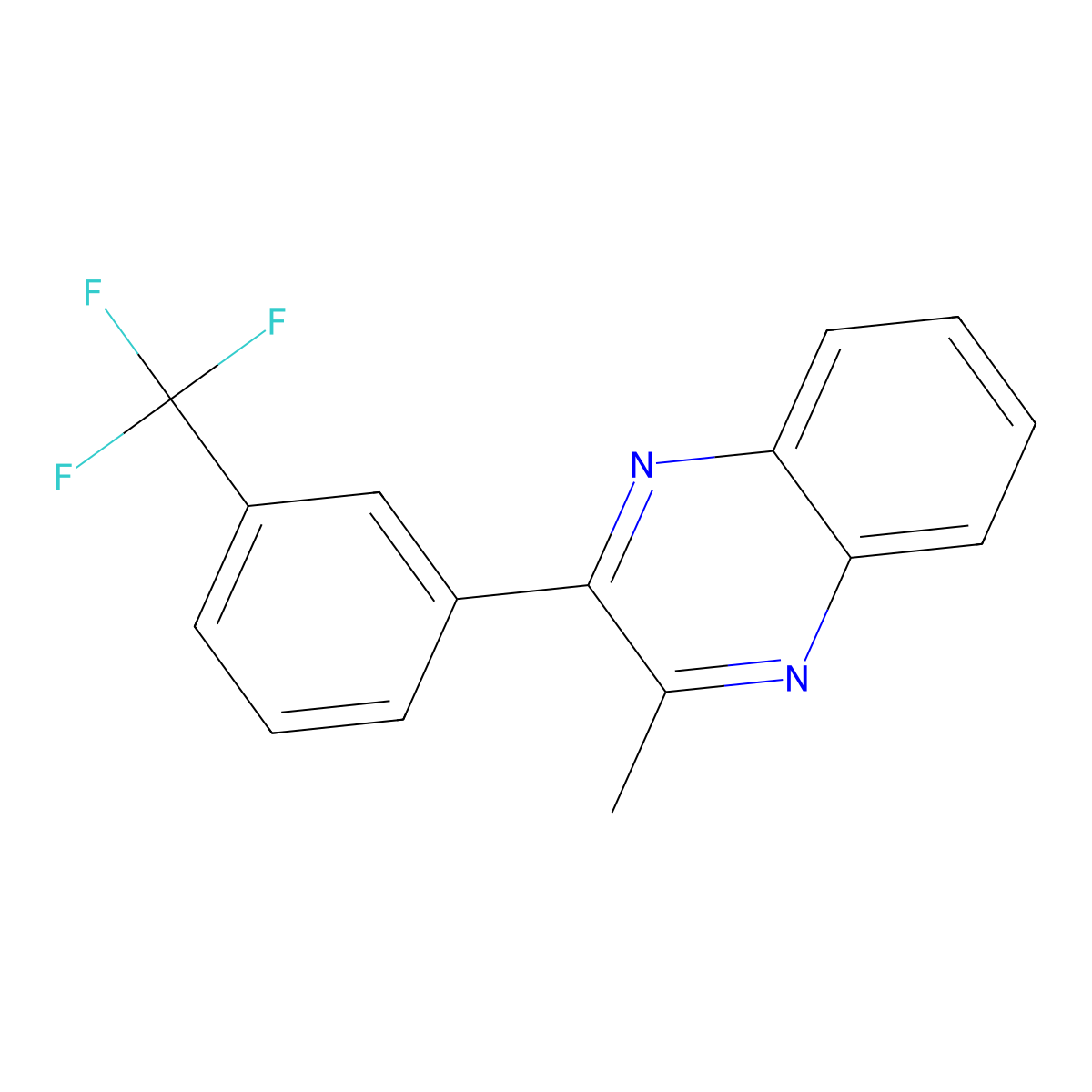 2-Methyl-3-[3-(trifluoromethyl)phenyl]quinoxaline molecular structure, CAS 1167541-79-8