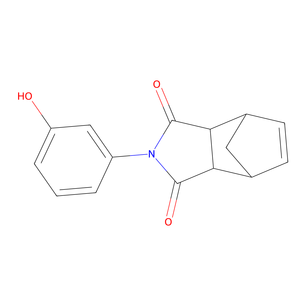 2-(3-hydroxyphenyl)-3a,4,7,7a-tetrahydro-1H-4,7-methanoisoindole-1,3(2H)-dione molecular structure, CAS 116755-72-7