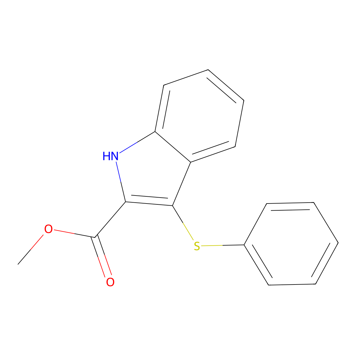 methyl 3-(phenylthio)-1H-indole-2-carboxylate molecular structure, CAS 116757-24-5