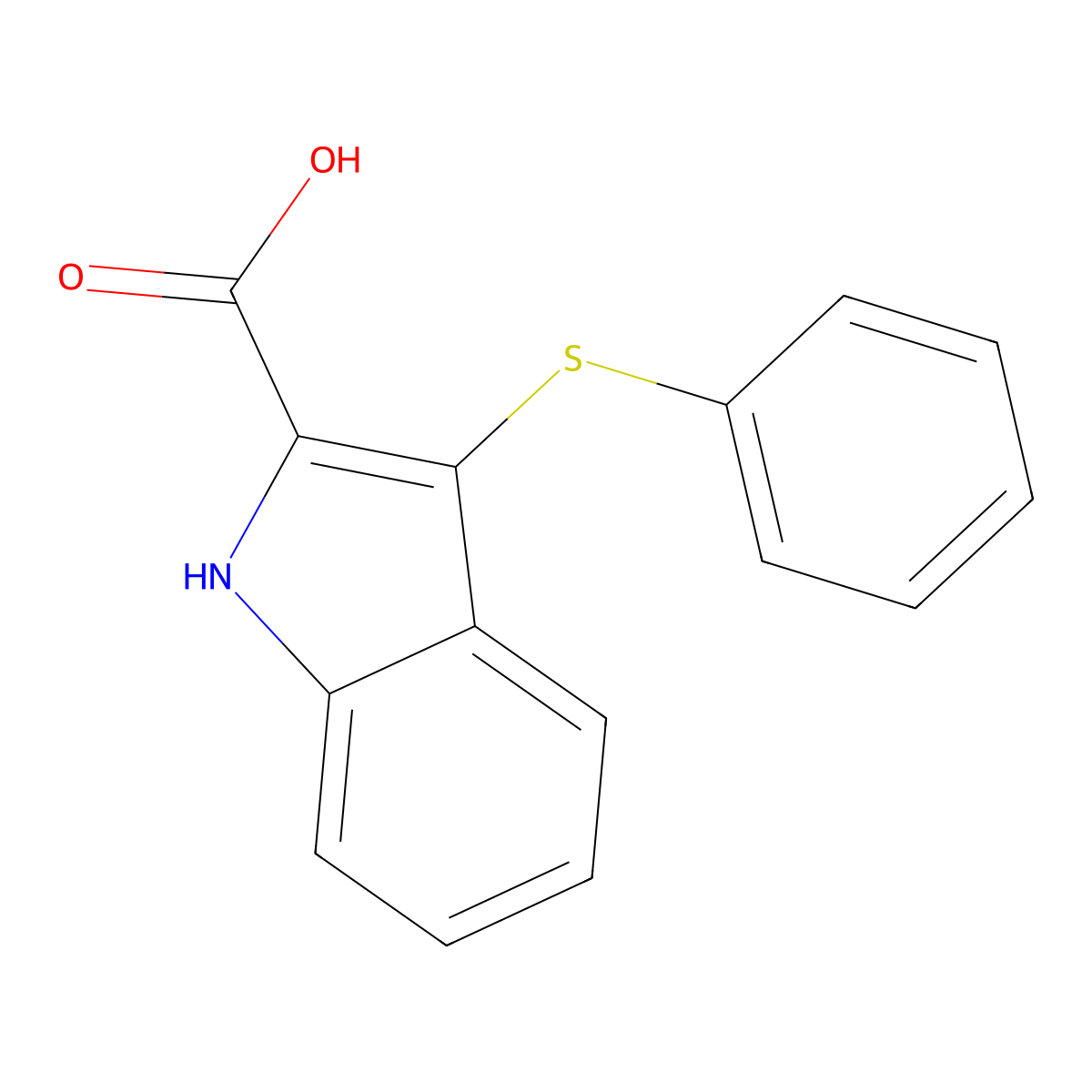 3-(phenylthio)-1H-Indole-2-carboxylic acid molecular structure, CAS 116757-25-6