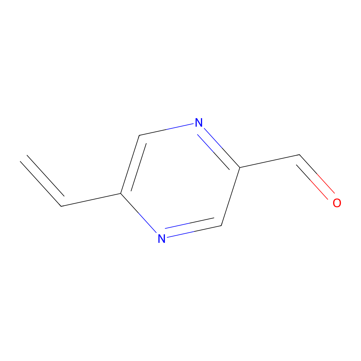 5-Ethenyl-2-pyrazinecarboxaldehyde molecular structure, CAS 116758-02-2