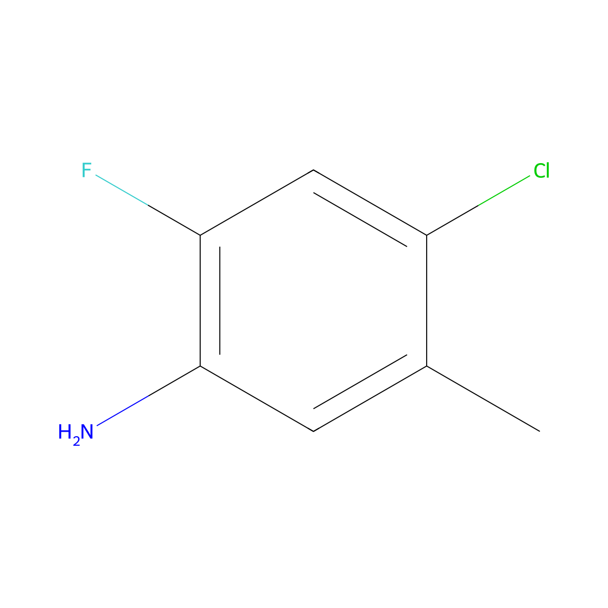 4-Chloro-2-fluoro-5-methylaniline molecular structure, CAS 116759-33-2