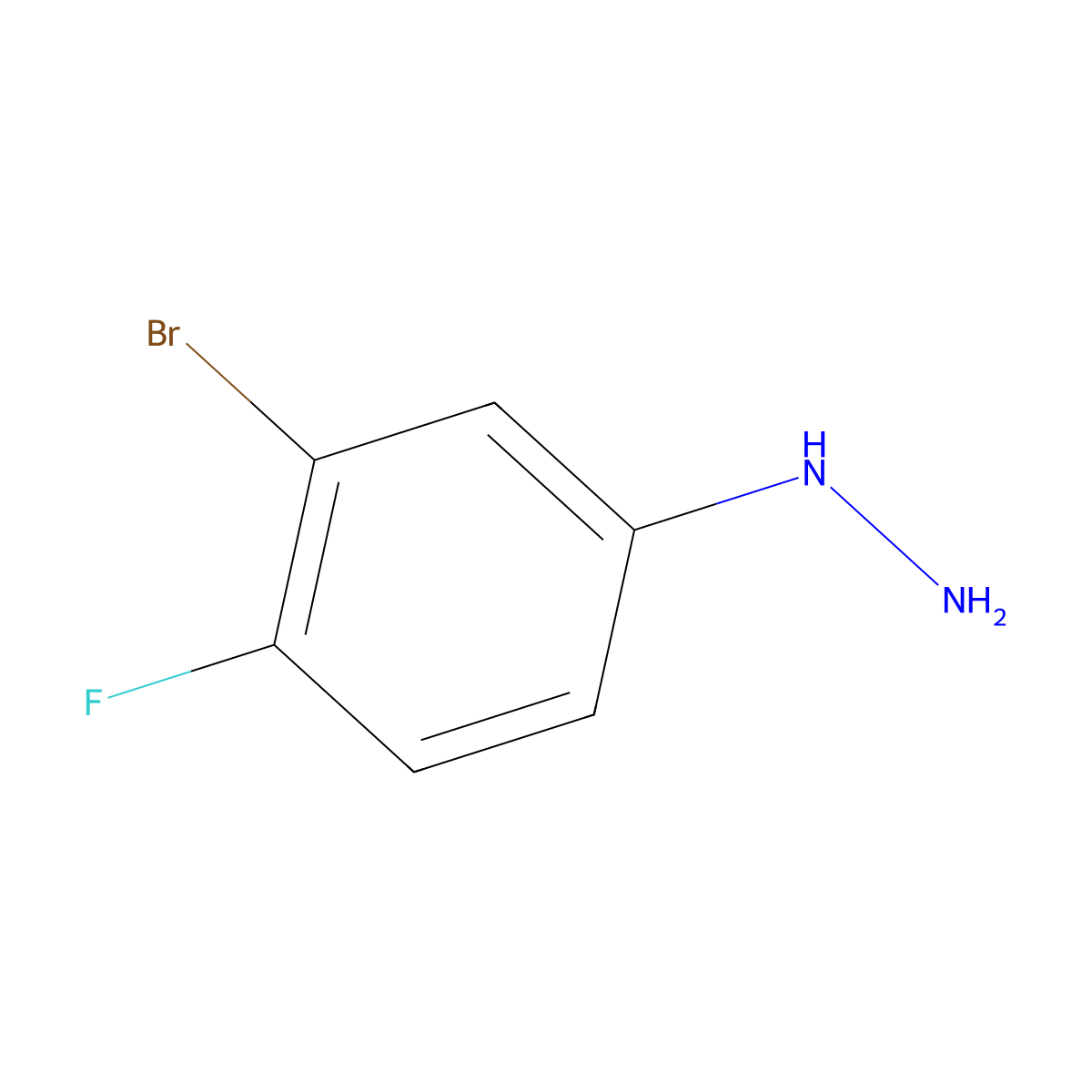 (3-Bromo-4-fluorophenyl)hydrazine molecular structure, CAS 1167608-89-0