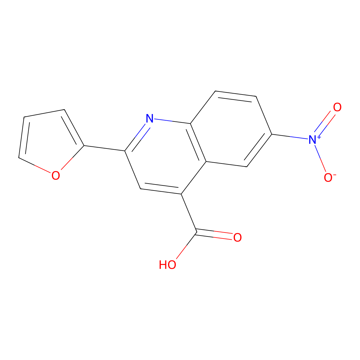 2-(Furan-2-yl)-6-nitroquinoline-4-carboxylic acid molecular structure, CAS 116761-62-7