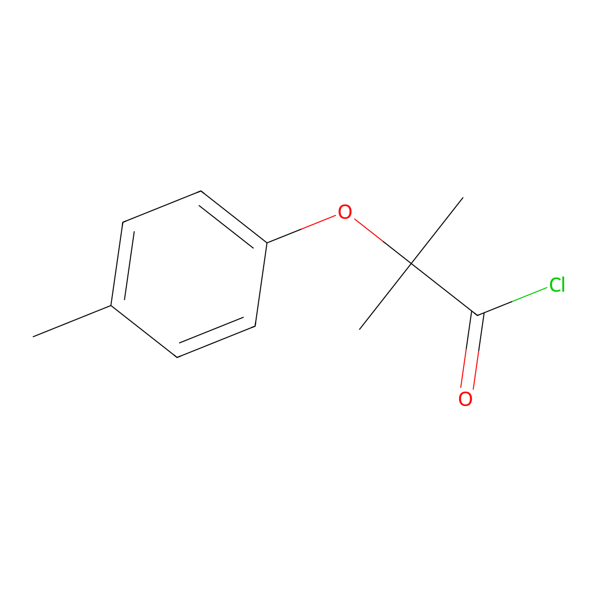 2-Methyl-2-(4-methylphenoxy)propanoyl chloride molecular structure, CAS 116762-24-4