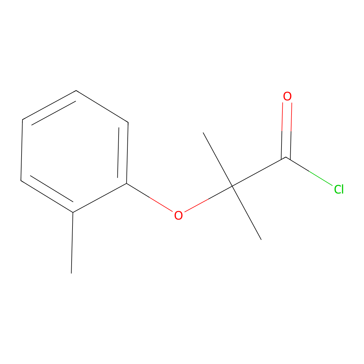 2-Methyl-2-(2-methylphenoxy)propanoyl chloride molecular structure, CAS 116762-25-5