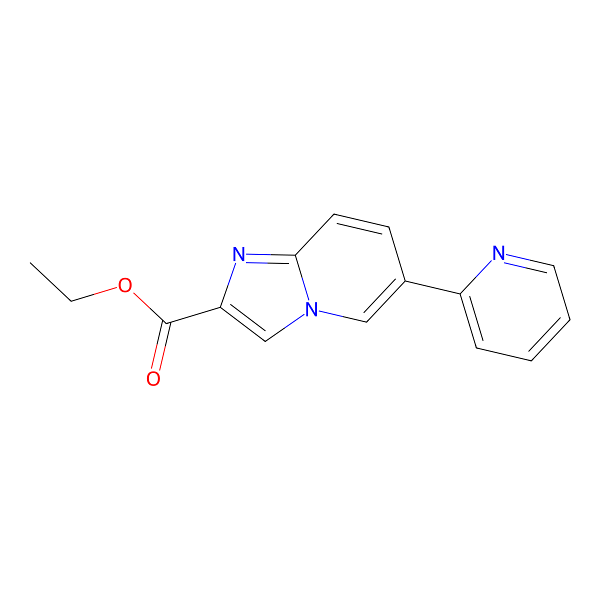 Ethyl 6-(pyridin-2-yl)imidazo[1,2-a]pyridine-2-carboxylate molecular structure, CAS 1167626-11-0
