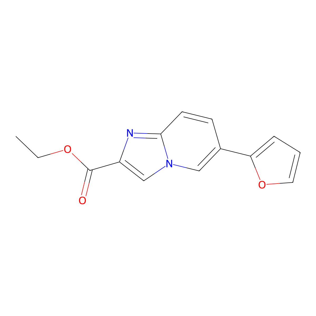 Ethyl 6-(furan-2-yl)imidazo[1,2-a]pyridine-2-carboxylate molecular structure, CAS 1167626-59-6