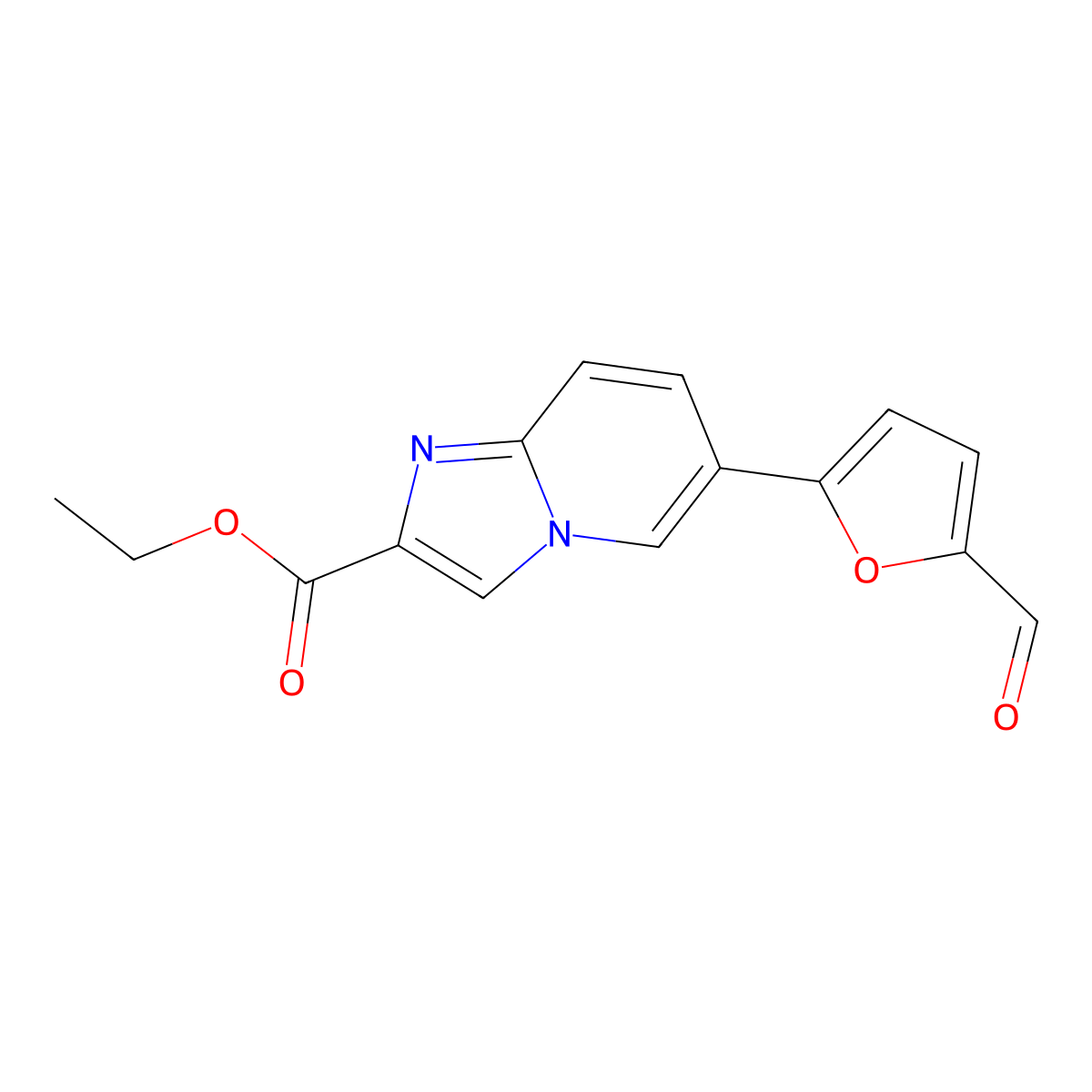 Ethyl 6-(5-formylfuran-2-yl)imidazo[1,2-a]pyridine-2-carboxylate molecular structure, CAS 1167626-70-1