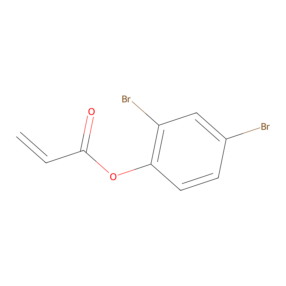 2-Propenoic acid, 2,4-dibromophenyl ester molecular structure, CAS 116763-59-8