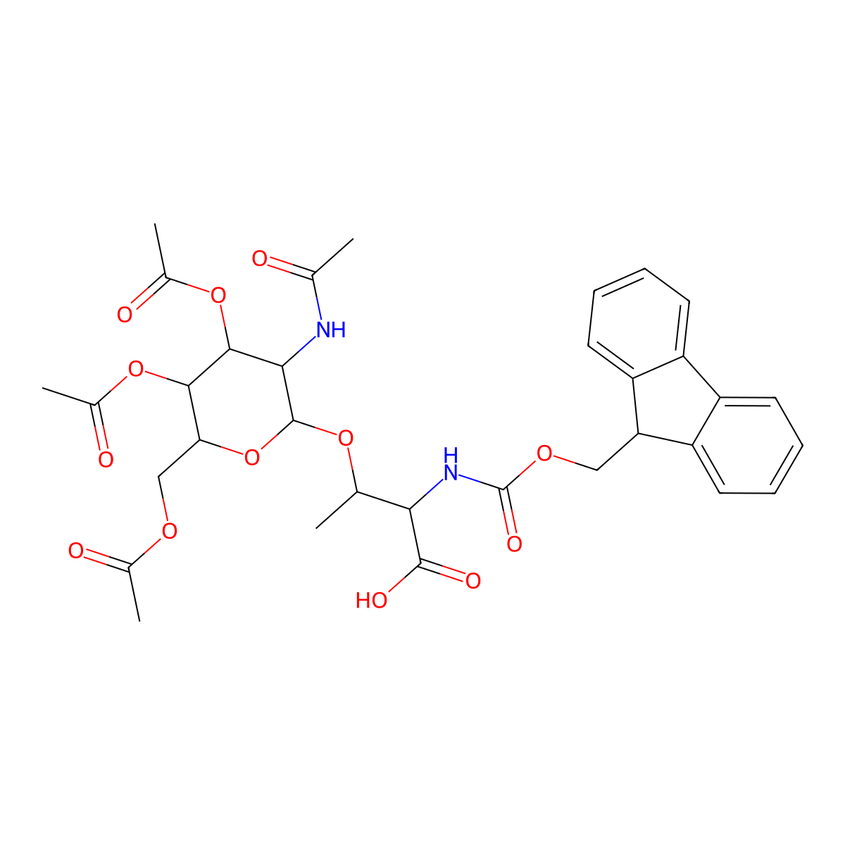 Fmoc-thr(galnac(AC)3-alpha-D)-OH molecular structure, CAS 116783-35-8