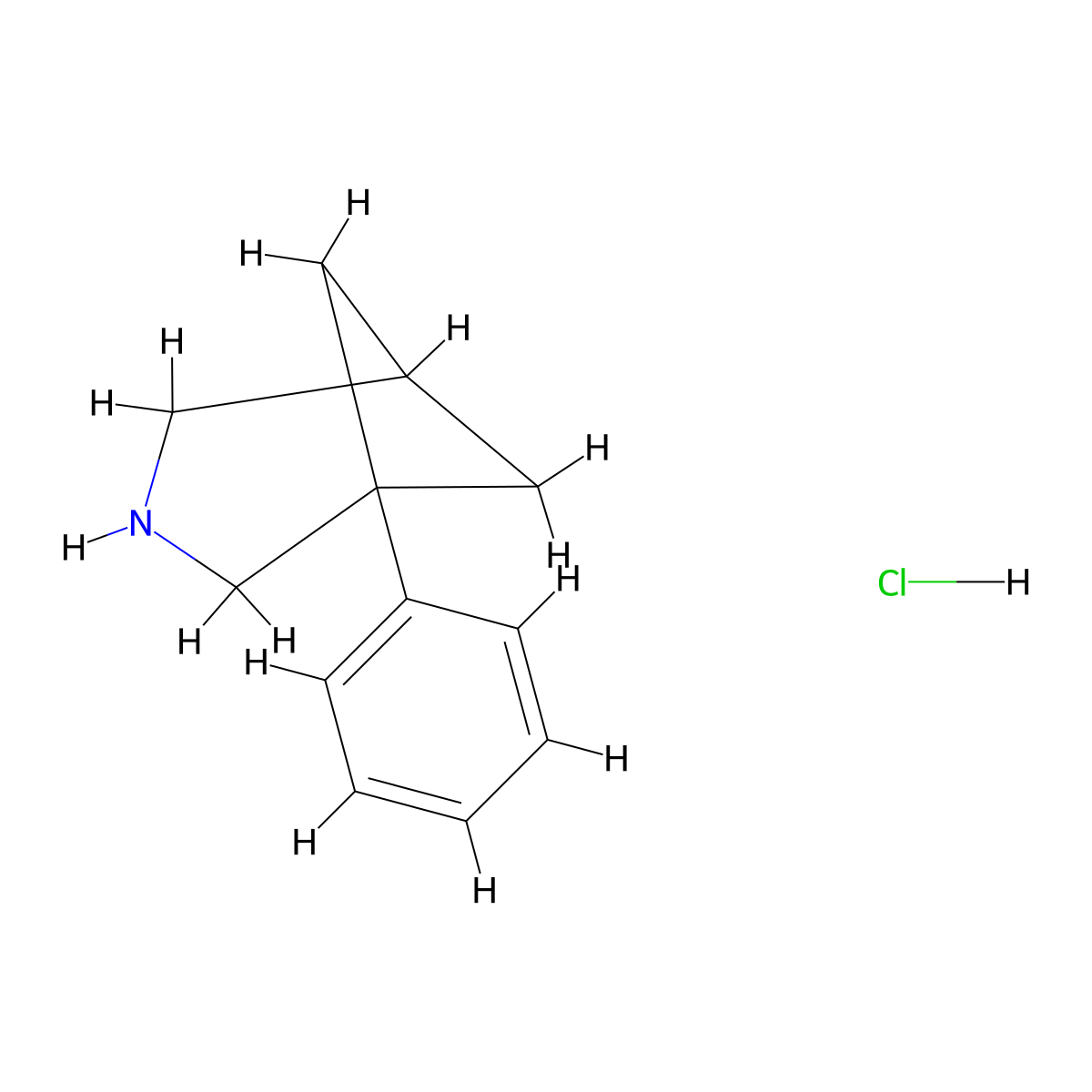 1-Phenyl-3-azabicyclo[3.1.1]heptane hydrochloride molecular structure, CAS 116787-14-5