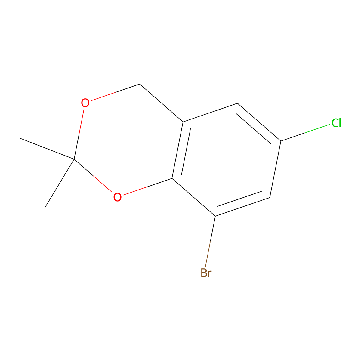 8-bromo-6-chloro-2,2-dimethyl-4H-1,3-benzodioxin molecular structure, CAS 116795-48-3