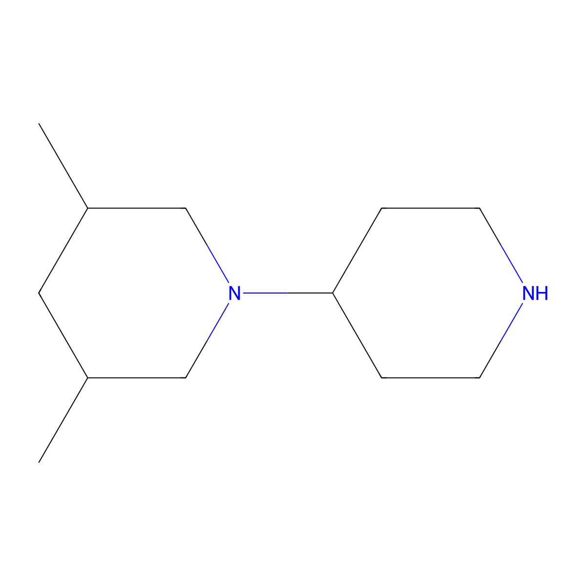 3,5-Dimethyl-1-(piperidin-4-yl)piperidine molecular structure, CAS 116797-01-4