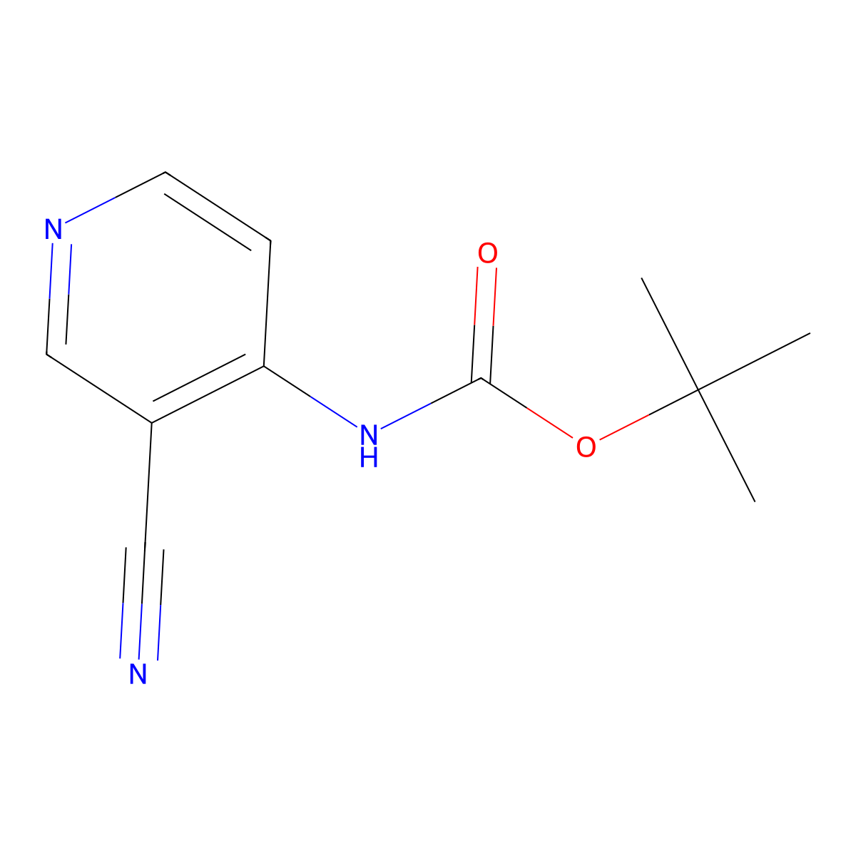 Tert-butyl (3-cyanopyridin-4-yl)carbamate molecular structure, CAS 116799-24-7