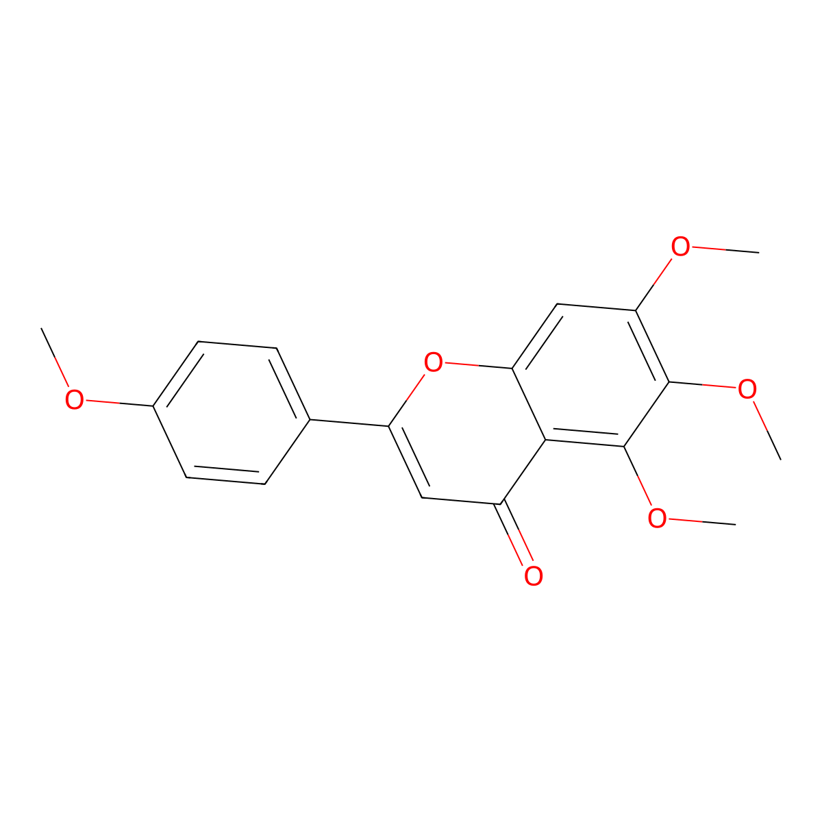 5,6,7,4'-Tetramethoxyflavone molecular structure, CAS 1168-42-9