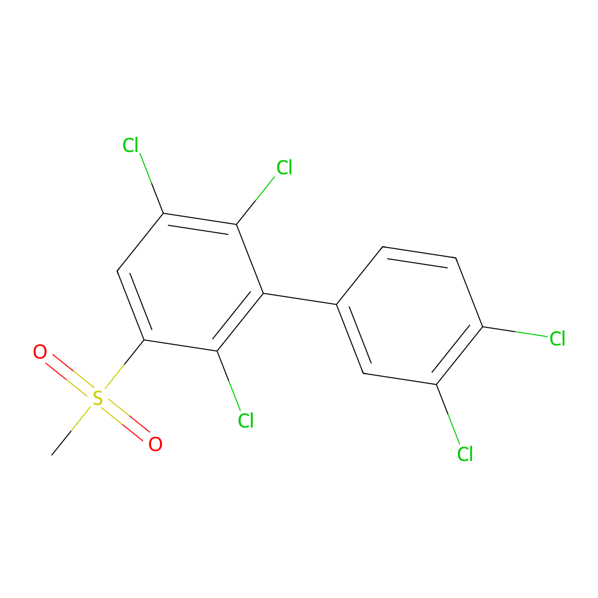 3-Methylsulfonyl-2,5,6,3',4'-pentachlorobiphenyl molecular structure, CAS 116807-23-9