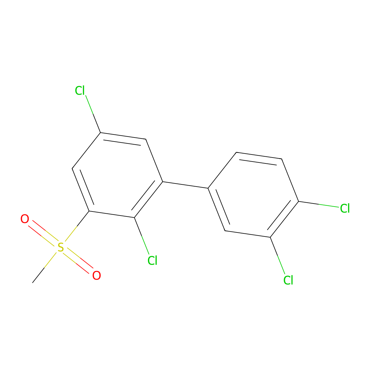 3-Methylsulfonyl-2,3',4',5-tetrachlorobiphenyl molecular structure, CAS 116807-53-5