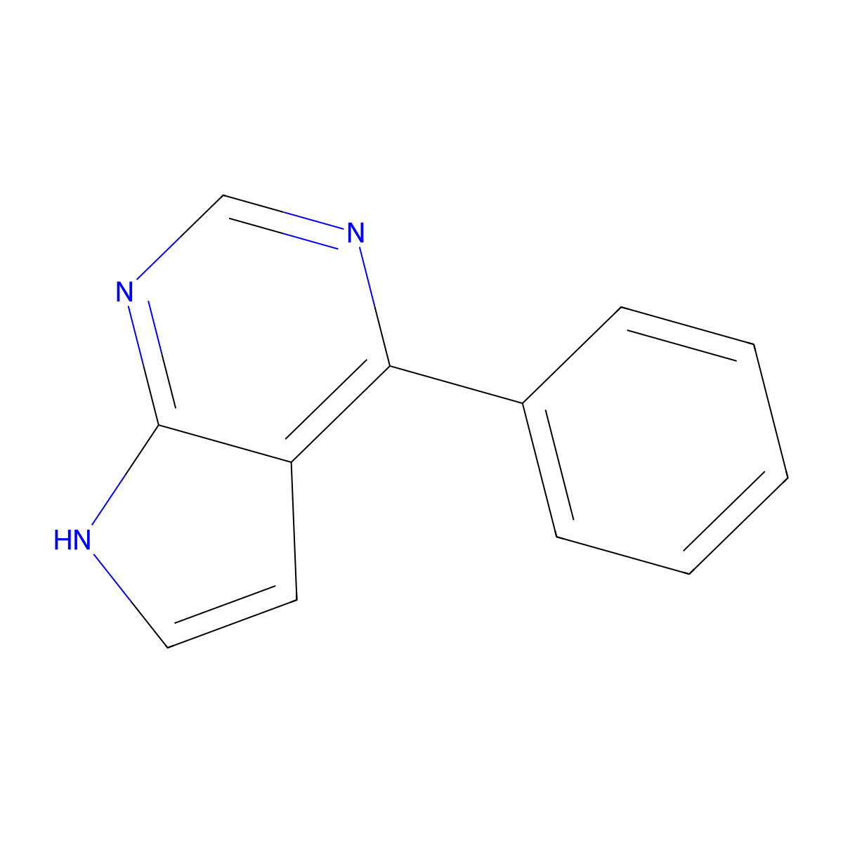 4-phenyl-7H-pyrrolo[2,3-d]pyrimidine molecular structure, CAS 1168106-39-5