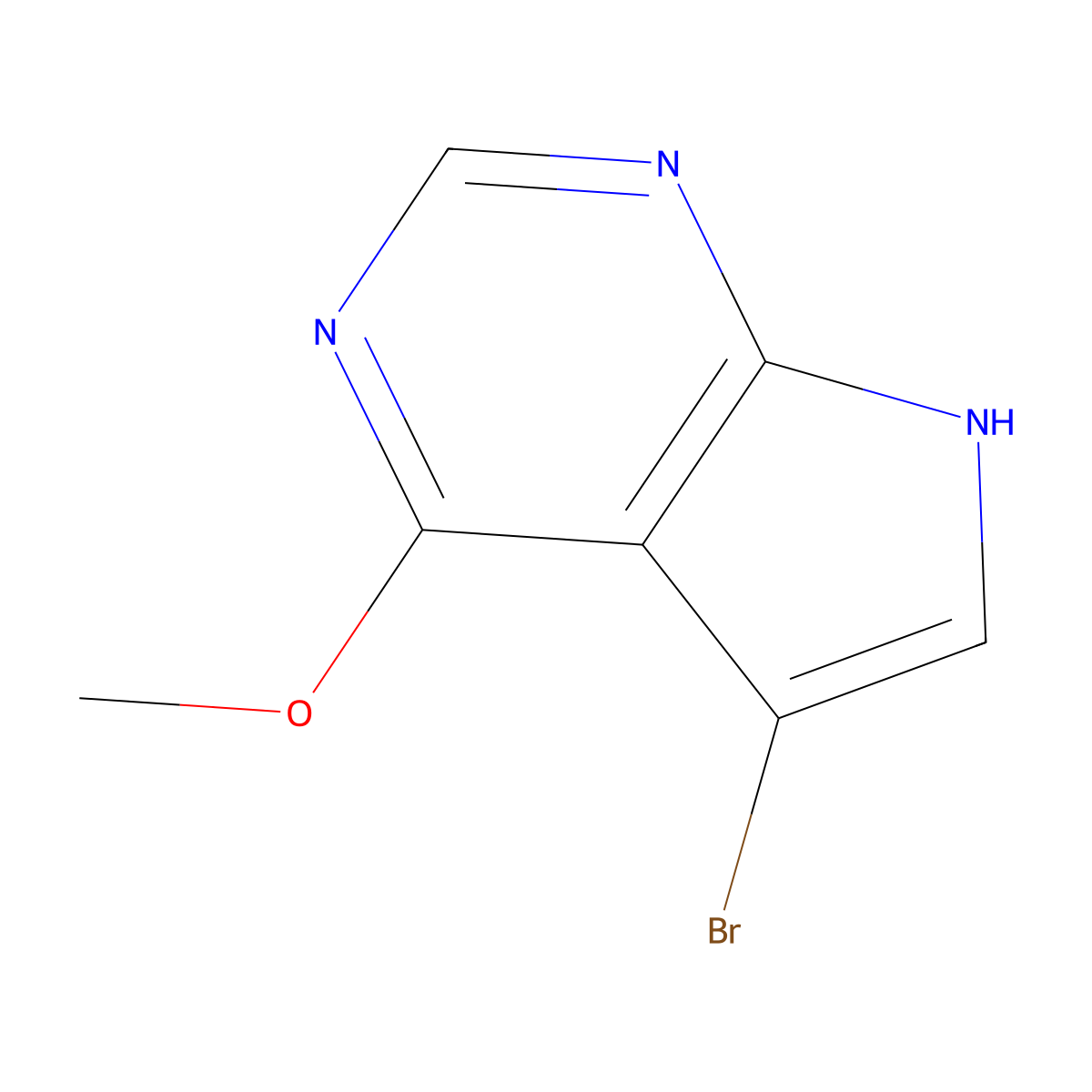 5-bromo-4-methoxy-7H-pyrrolo[2,3-d]pyrimidine molecular structure, CAS 1168106-60-2