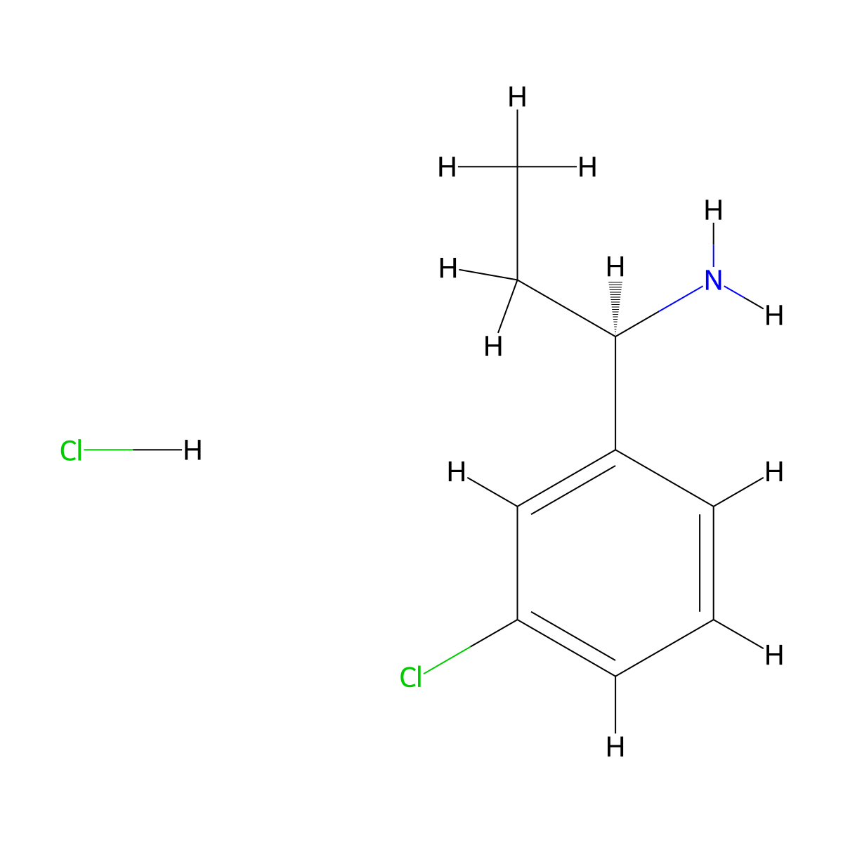 (R)-1-(3-Chlorophenyl)propan-1-amine hydrochloride molecular structure, CAS 1168139-40-9