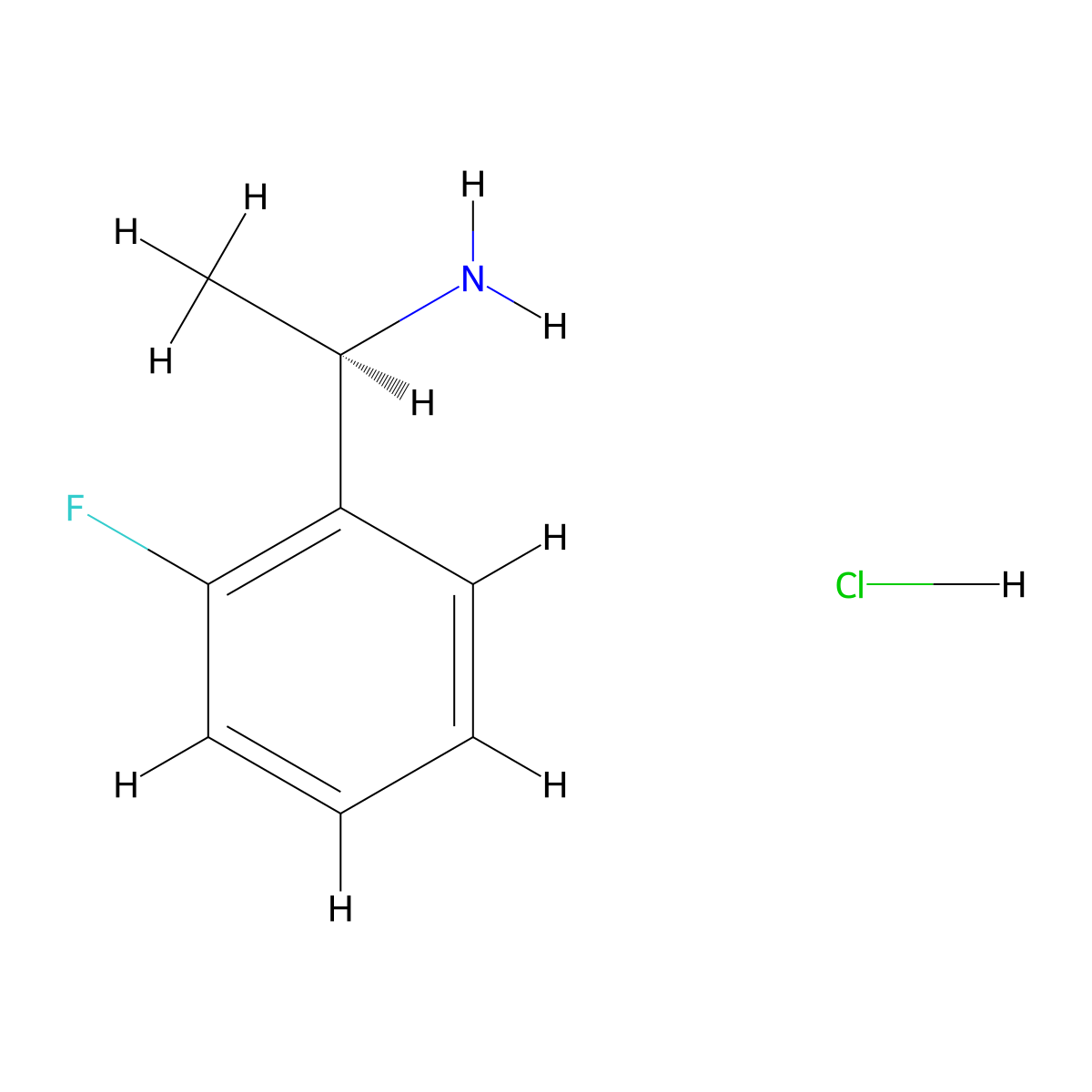 (1R)-1-(2-fluorophenyl)ethan-1-amine hydrochloride molecular structure, CAS 1168139-43-2