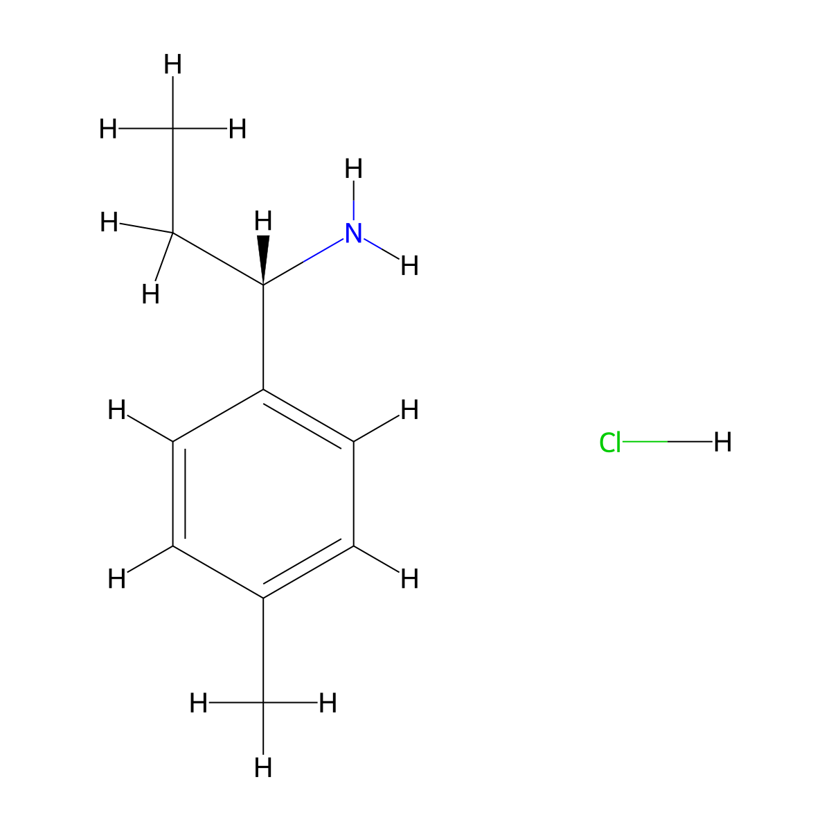 (S)-1-(p-Tolyl)propan-1-amine hydrochloride molecular structure, CAS 1168139-46-5