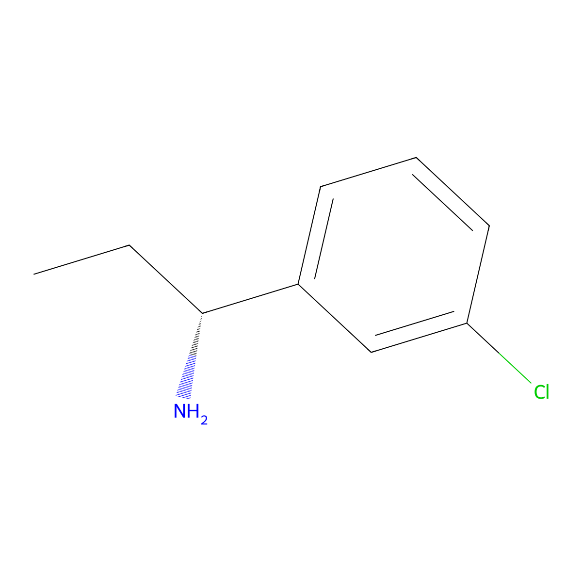 (R)-1-(3-Chlorophenyl)propan-1-amine molecular structure, CAS 1168139-52-3