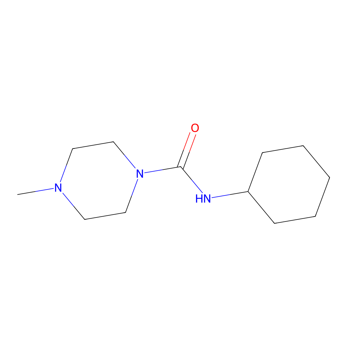 N-cyclohexyl-4-methylpiperazine-1-carboxamide molecular structure, CAS 116818-73-6