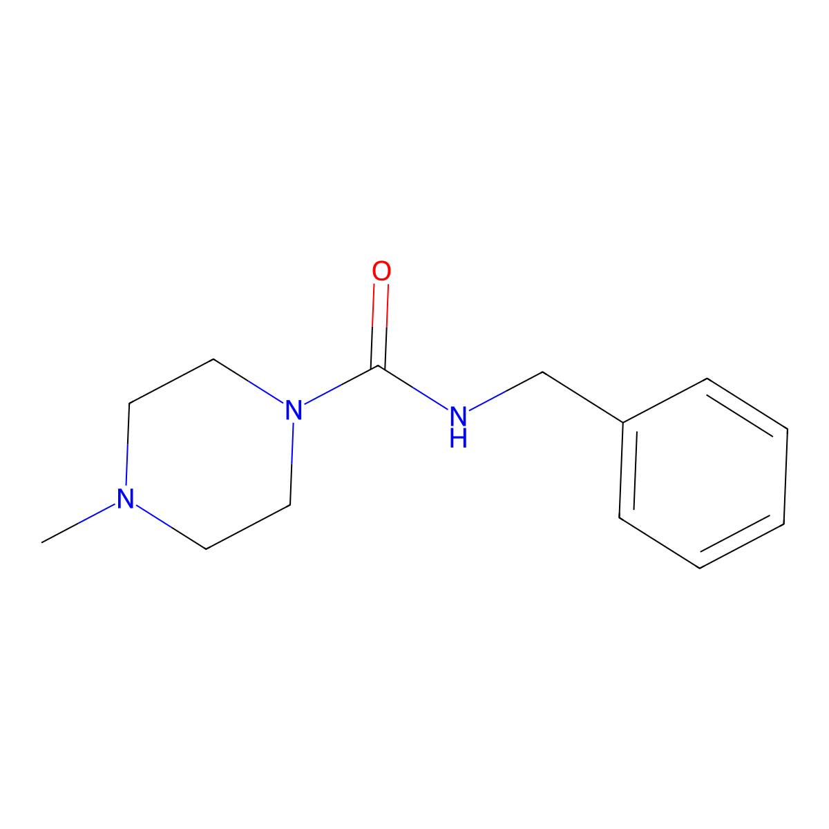 1-Piperazinecarboxamide, 4-methyl-N-(phenylmethyl)- molecular structure, CAS 116818-74-7