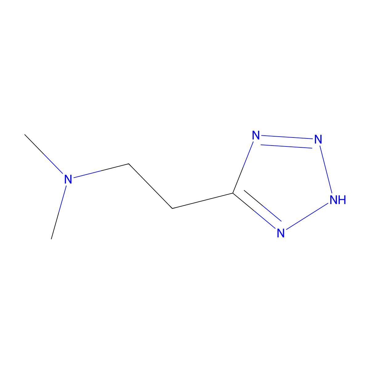 N,N-dimethyl-2-(2H-tetrazol-5-yl)ethanamine molecular structure, CAS 116822-26-5