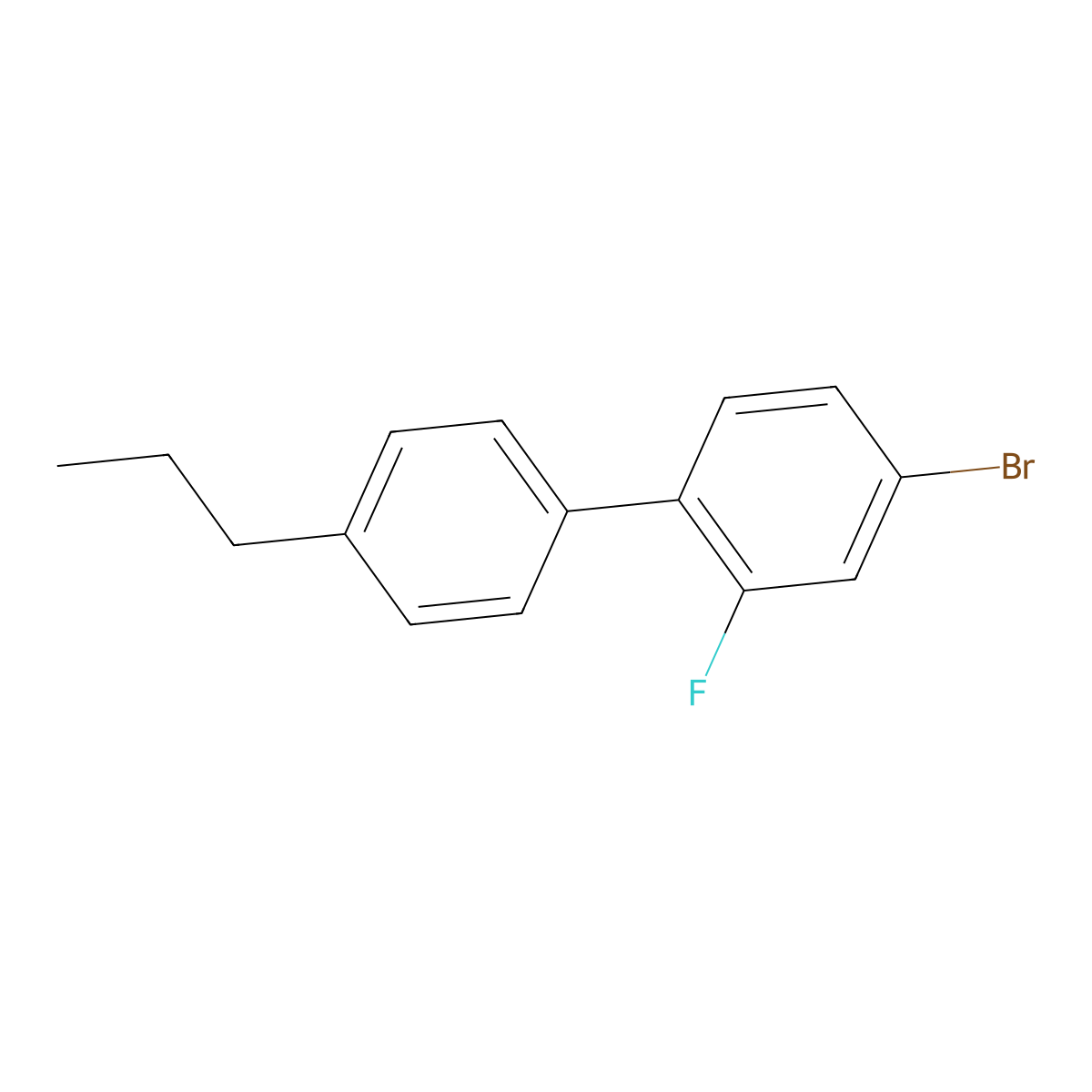 4-Bromo-2-fluoro-4'-propyl-1,1'-biphenyl molecular structure, CAS 116831-33-5