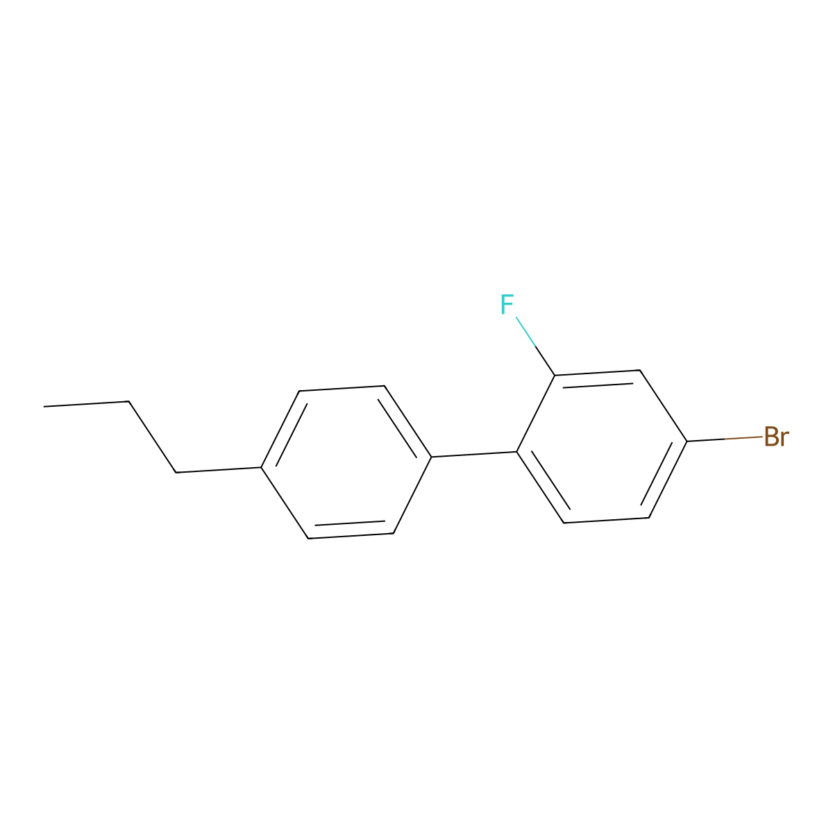 4-Bromo-2-fluoro-4'-propyl-1,1'-biphenyl molecular structure, CAS 116831-33-5