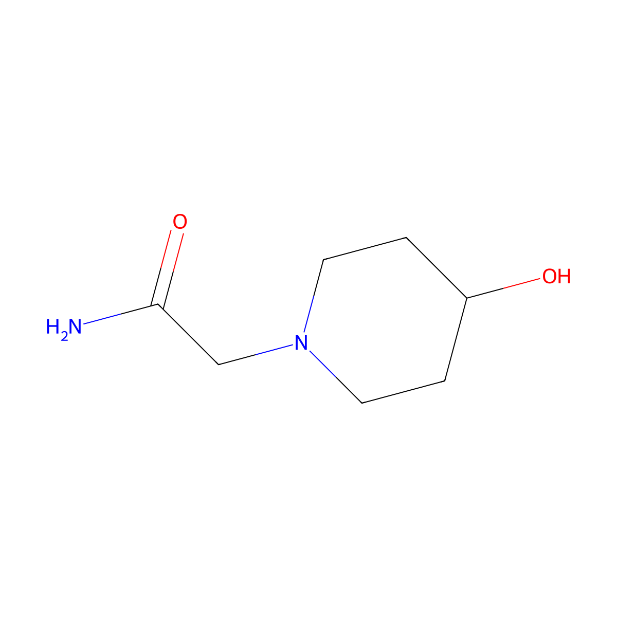 2-(4-Hydroxypiperidin-1-yl)acetamide molecular structure, CAS 116833-24-0