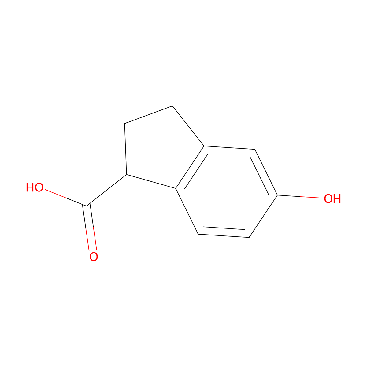 5-hydroxy-2,3-dihydro-1H-indene-1-carboxylic acid molecular structure, CAS 116833-85-3