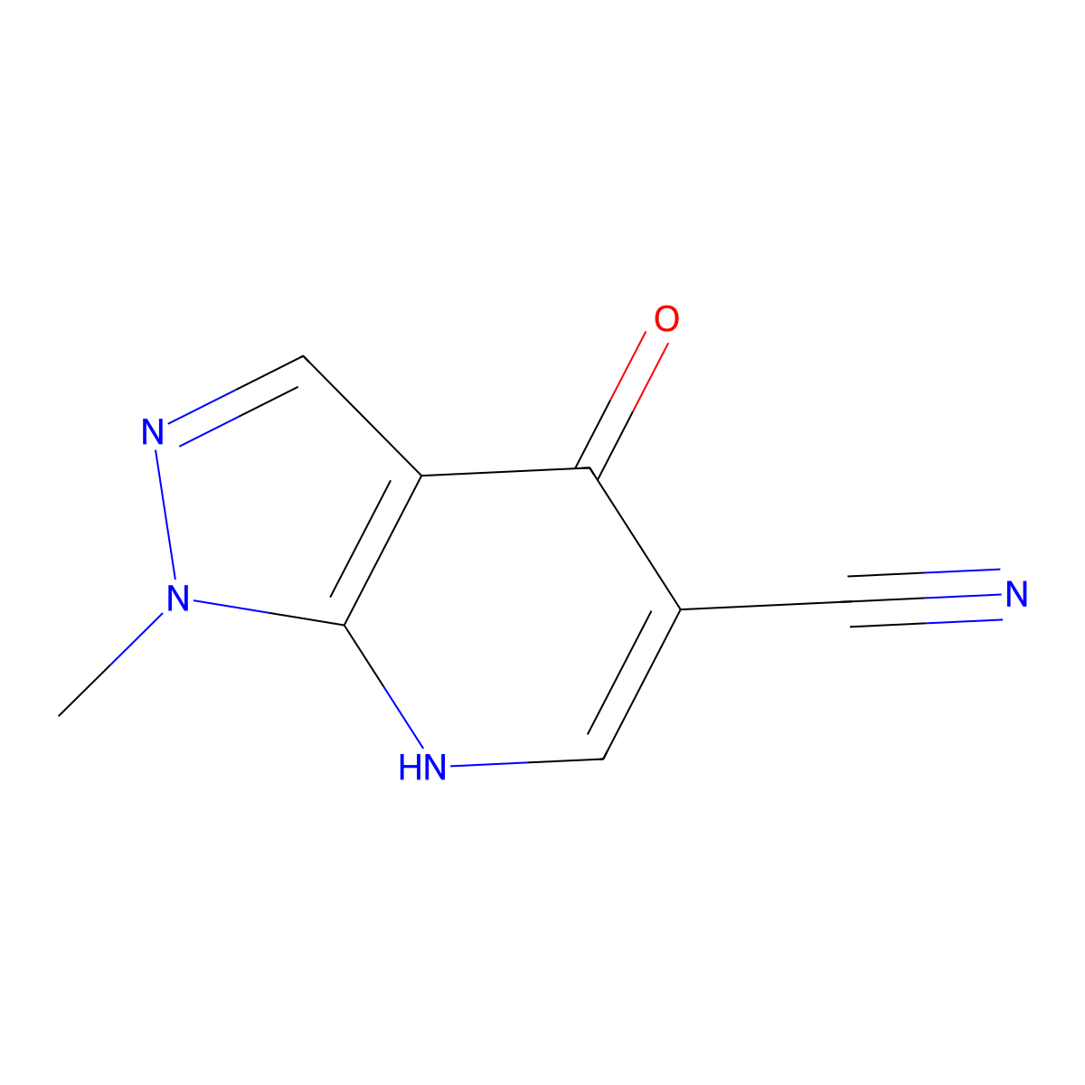 4-Hydroxy-1-methyl-1h-pyrazolo[3,4-b]pyridine-5-carbonitrile molecular structure, CAS 116835-13-3